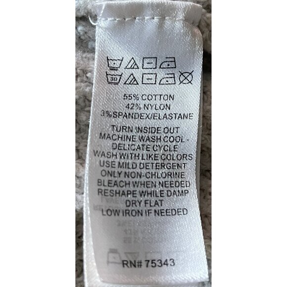 Kaisely Womens Beige Cotton Blend V-Neck Knit Sweater Size XL‎ Soft Comfort Cozy - Picture 6 of 6